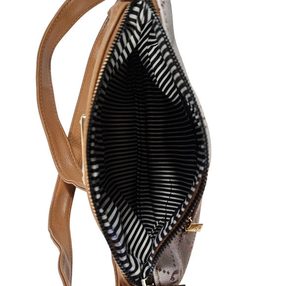 Baby Phat Tan Crossbody Purse Adjustable Strap Cat Spellout Logo Y2K Celebrity - Picture 12 of 15